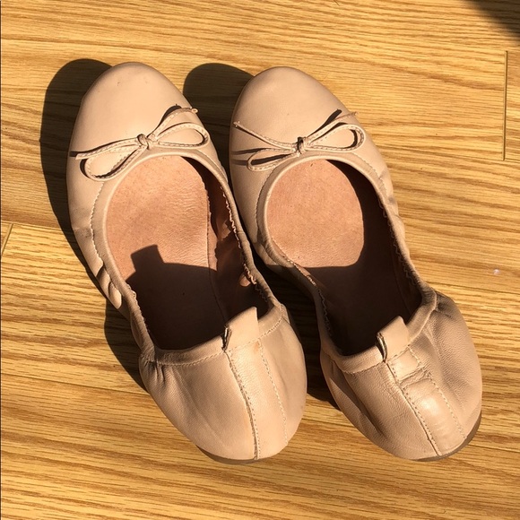 Aldo Nude Leather Ballet Flats - Picture 3 of 5